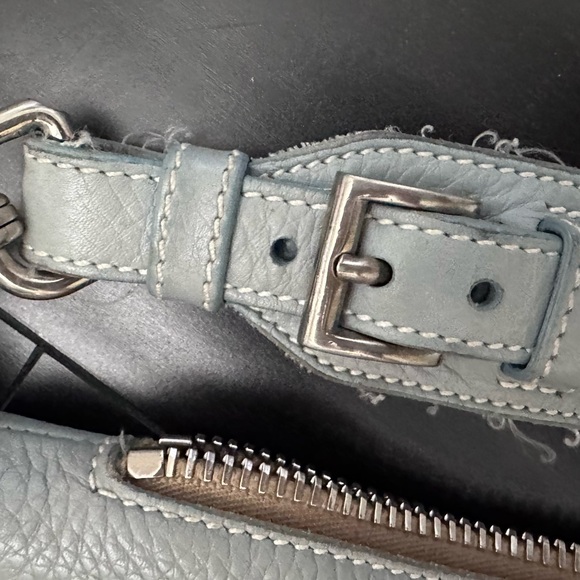 Prada light blue pebbled leather handbag - Picture 7 of 10